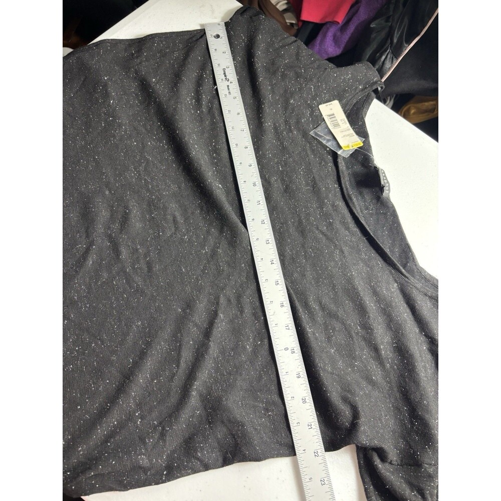 Metaphor Women’s XL Black Sweater Top with Silver Metallic Threads Sparkle Knit - Picture 9 of 12